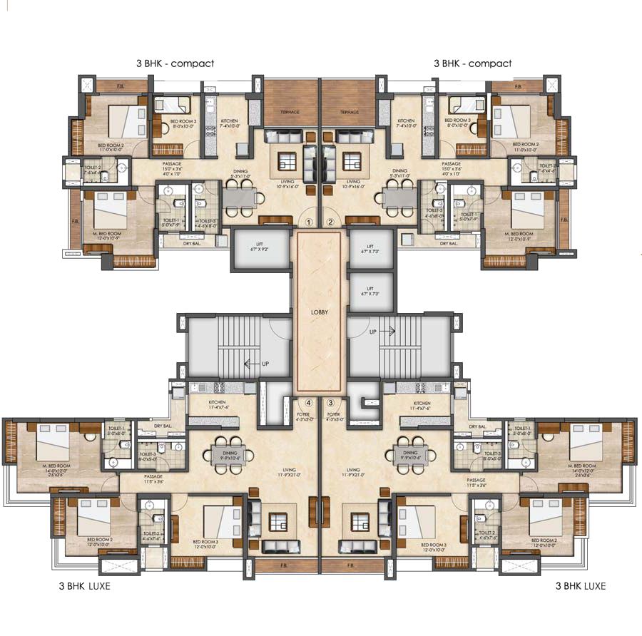 Kanakia Powai 2bhk Floor Plans